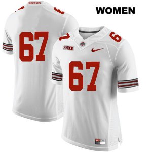 Women's NCAA Ohio State Buckeyes Robert Landers #67 College Stitched No Name Authentic Nike White Football Jersey YU20J60HD